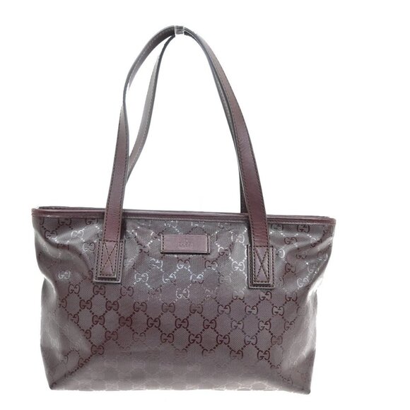 GUCCI Logo Imprime GG Pattern Shoulder Bag PVC Leather Purple SHW Italy 39EE746B - Picture 1 of 16